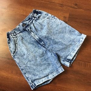 Vintage 80s Acid Wash Super Hi Rise Denim Shorts